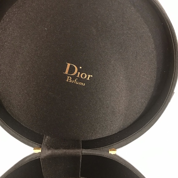 Dior Black Round Cosmetic Case with Gold Accent - Picture 2 of 8